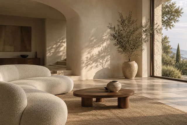 A warm, sunlit interior on the example studio website